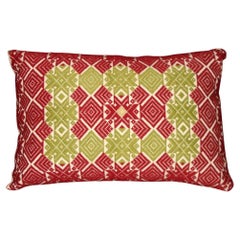 Lumbar Pillow, Hand-Woven Pillow, Folk-Art Pillow, Rollakan Sweden 19th Century