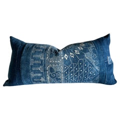 Lumbar Pillow Made from Antique Japanese Boro Fabric