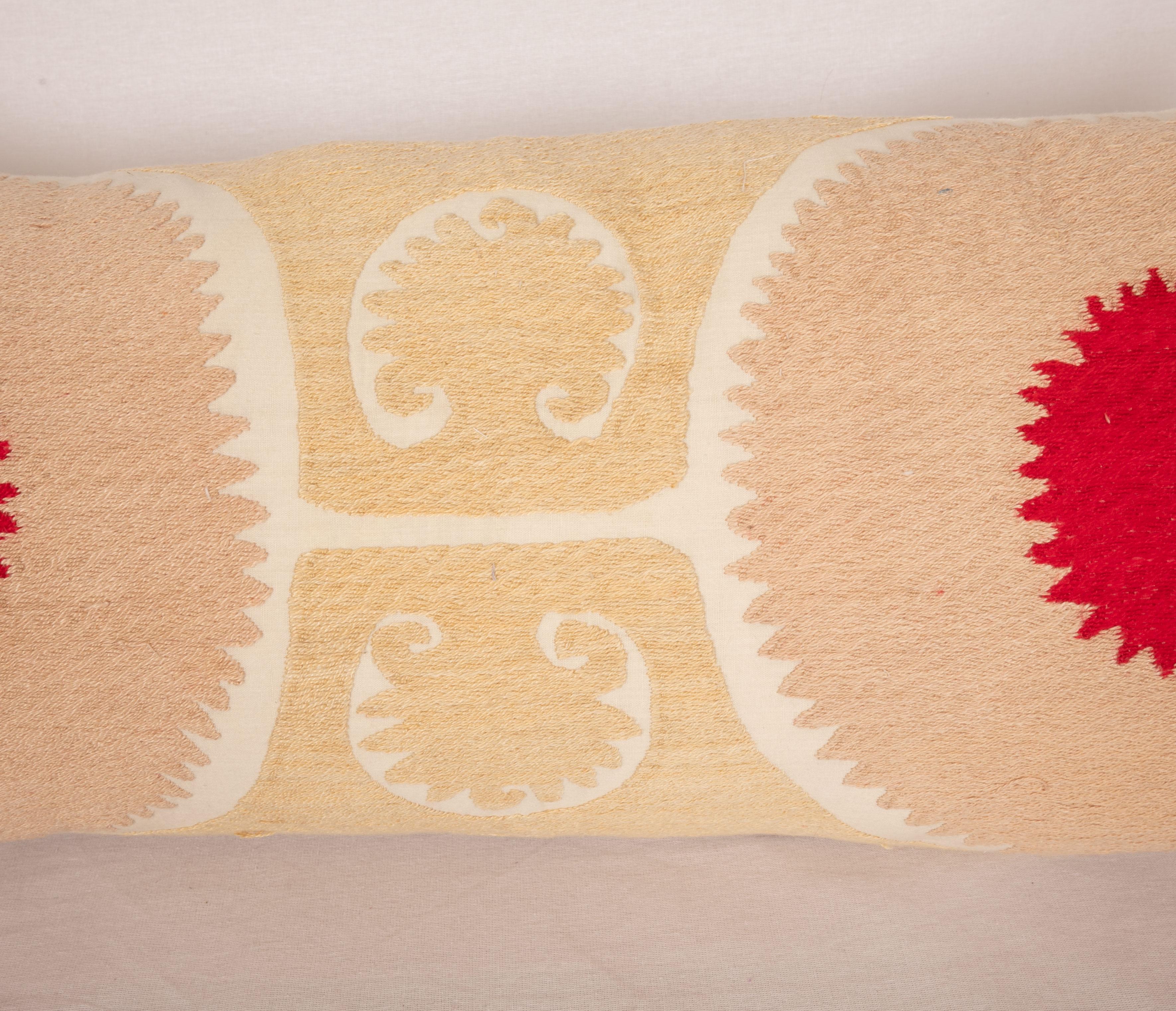 Asian Lumbar Pillowcase Made from a Mid 20th C. Suzani