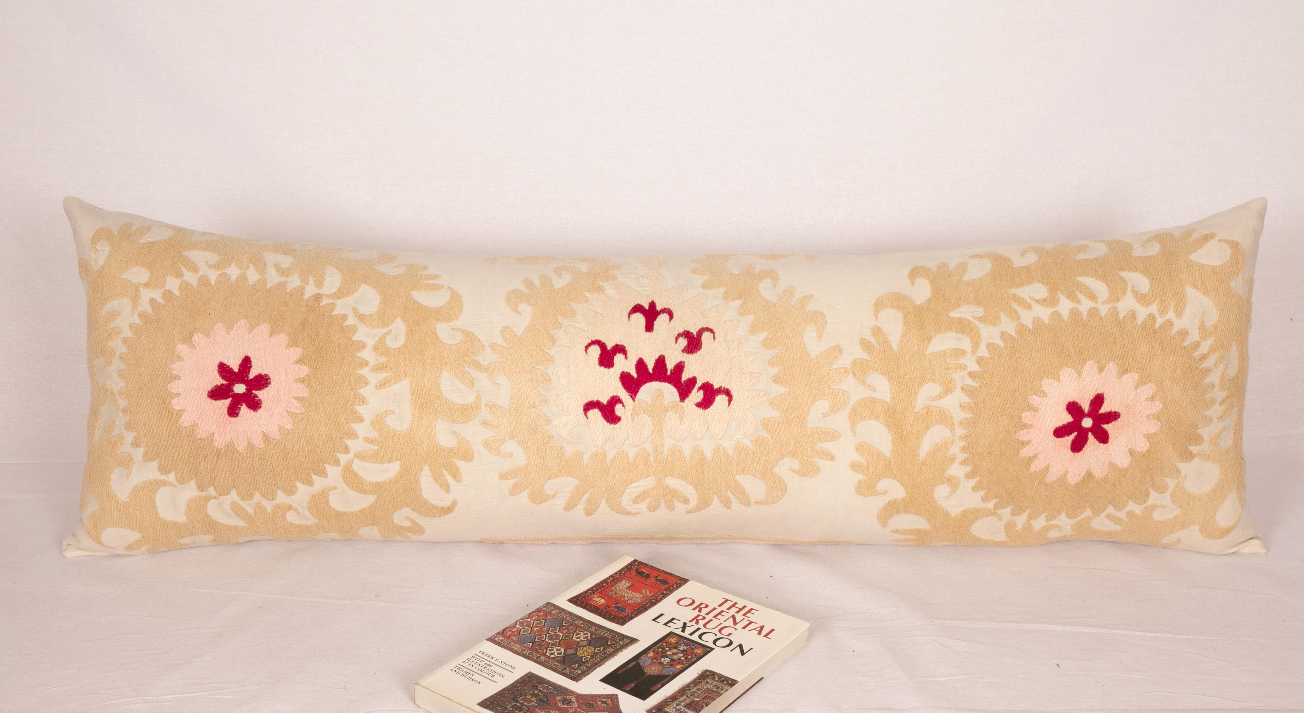 Lumbar Pillowcase Made from a Mid 20th C. Suzani In Good Condition For Sale In Istanbul, TR