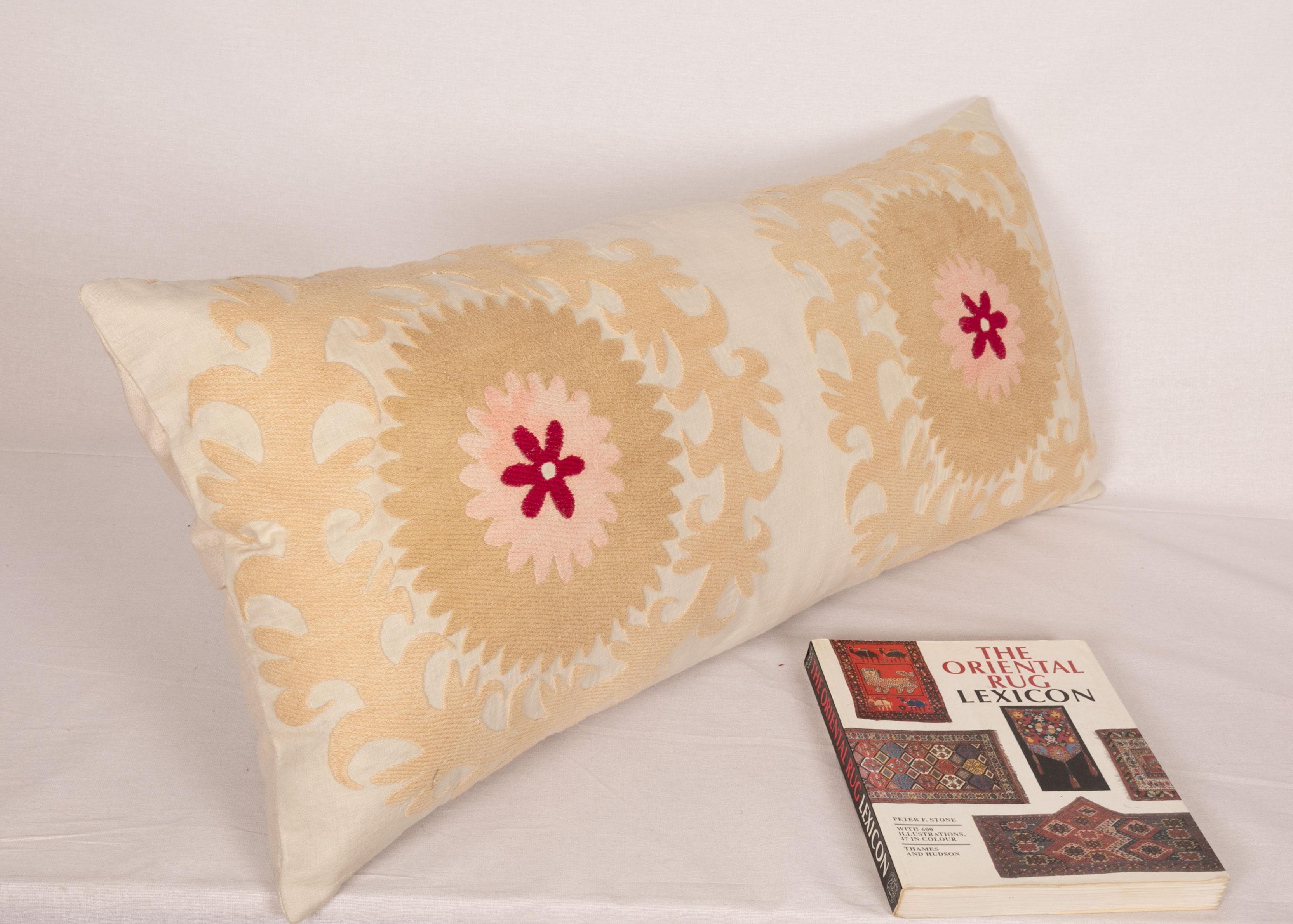 Lumbar Pillowcase Made from a Mid 20th C. Suzani In Good Condition For Sale In Istanbul, TR