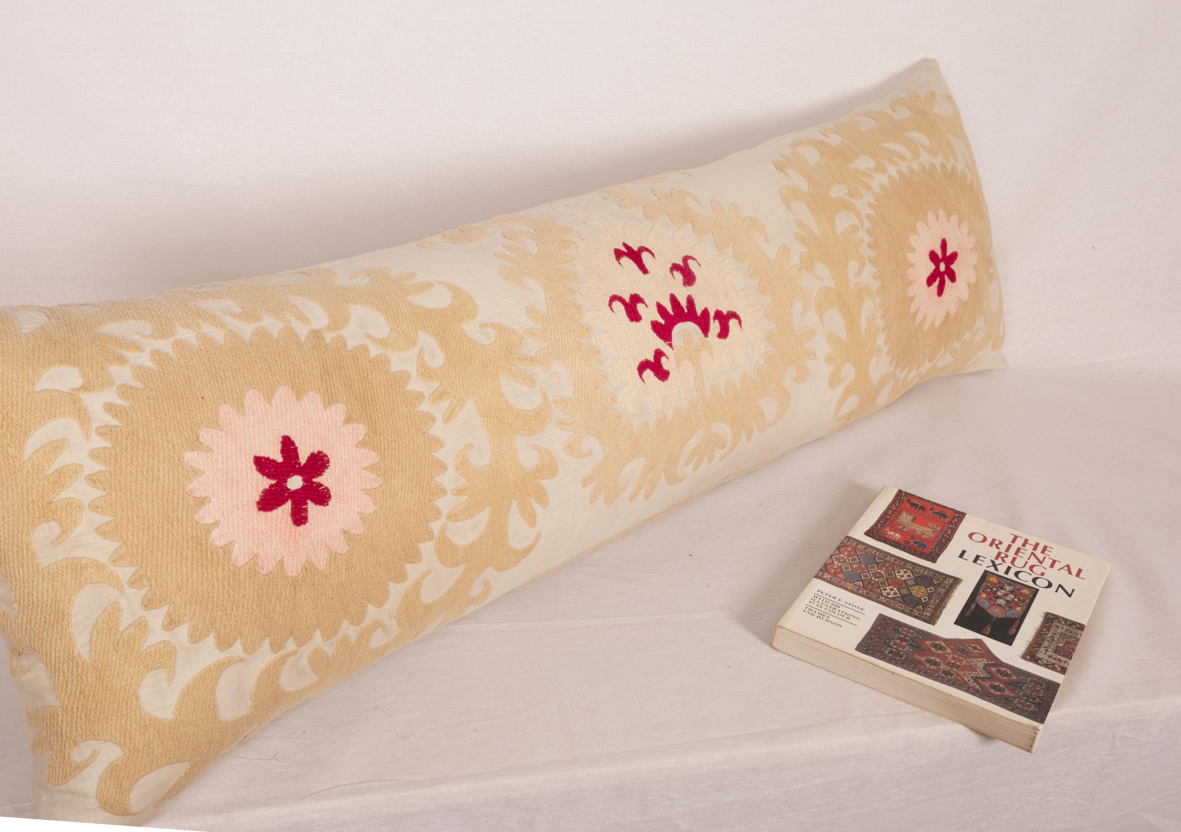20th Century Lumbar Pillowcase Made from a Mid 20th C. Suzani For Sale