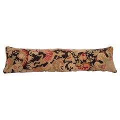 Lumbar Pillowcase Made from an Antique European Embroidered Panel