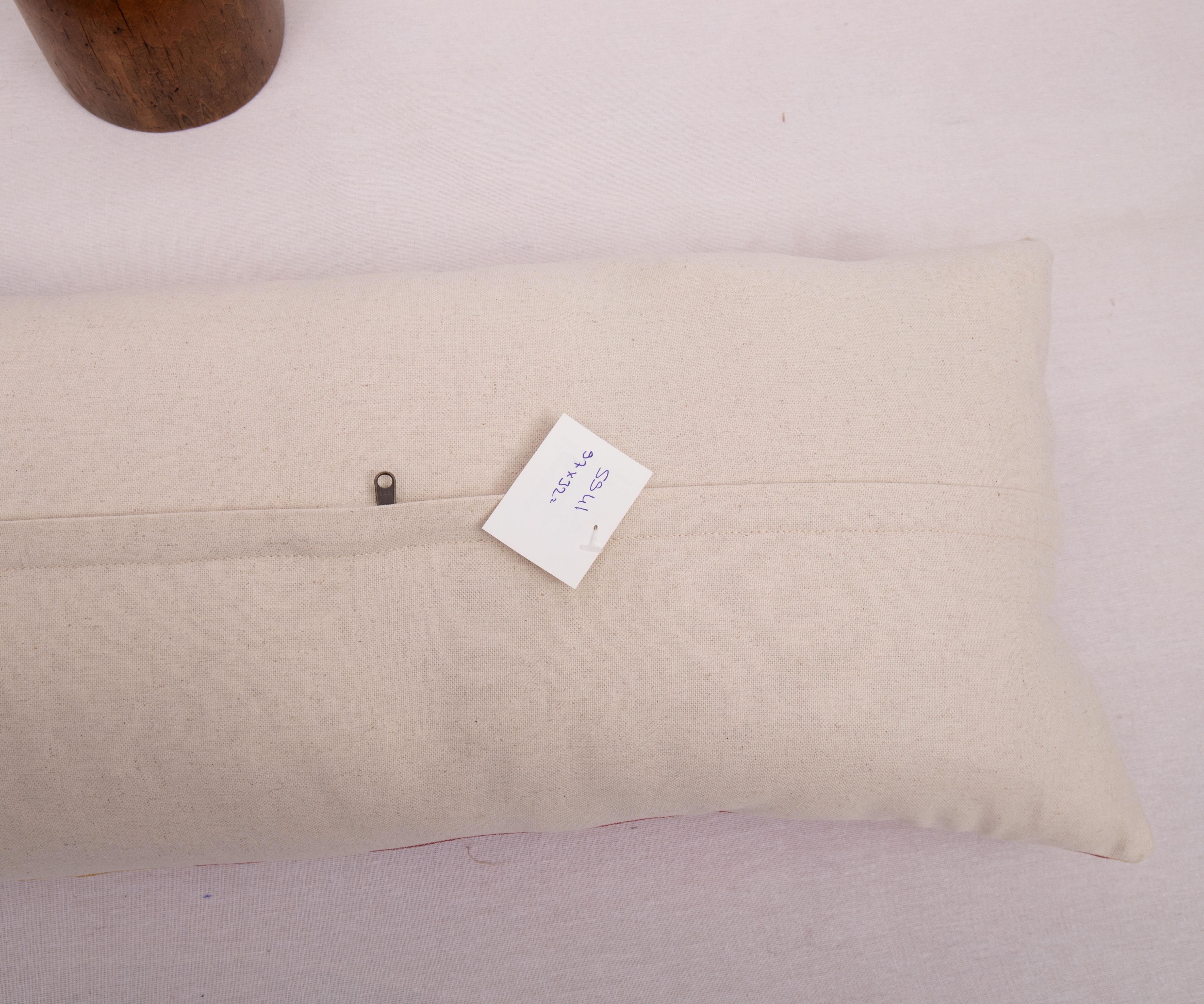 Lumbar Pillowcase Made from an Early 20th C. Uzbek Ikat For Sale 1