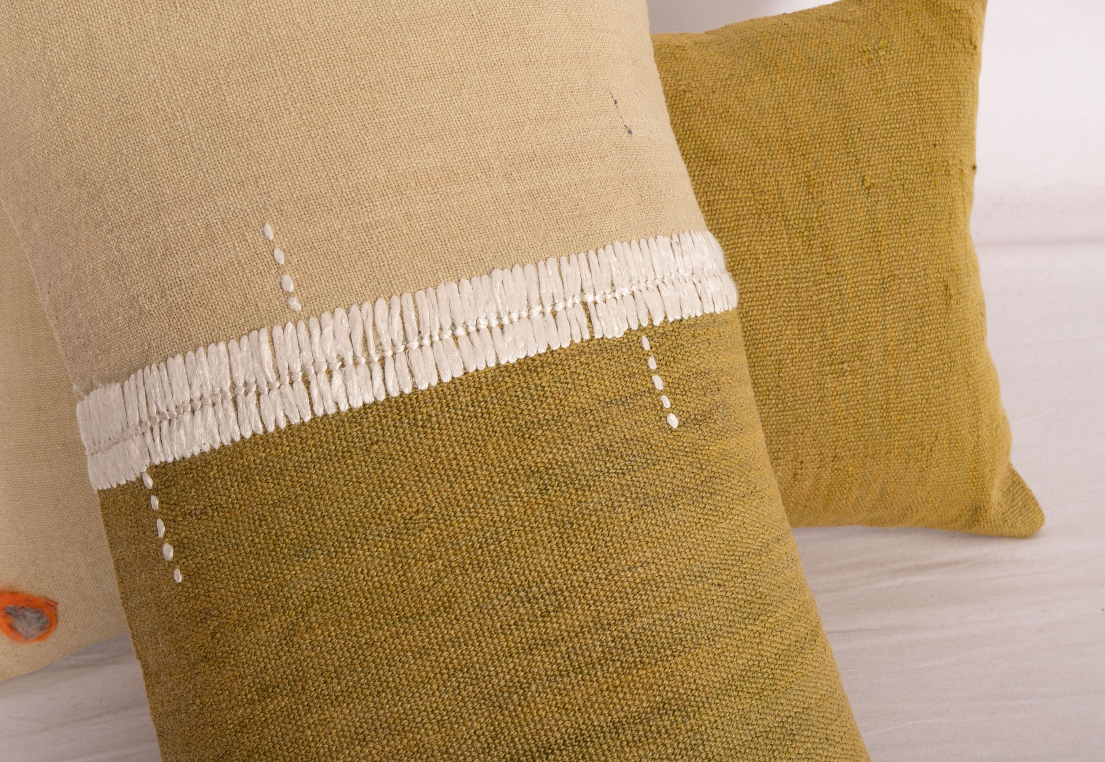 Hand-Woven Lumbar Pillowcases Made from an Eastern Anatolian Perde 'Cover' Mid-20th Century