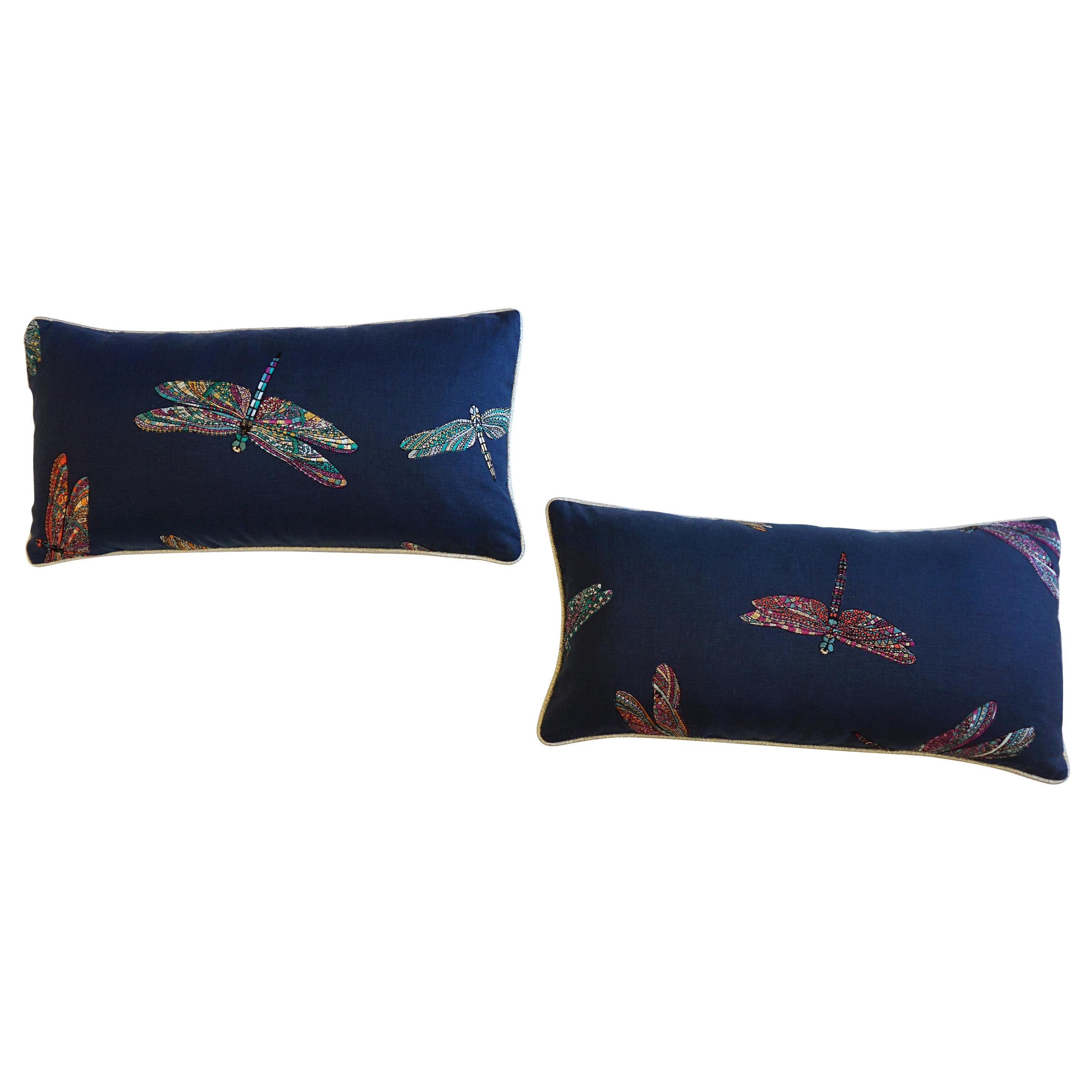 Black Leather Pillow with Tan Leather Cross Stitch, Lumbar Cushion at