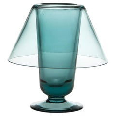 Lume, Candleholder Handcrafted Muranese Glass, Acquamarine Smooth MUN by VG