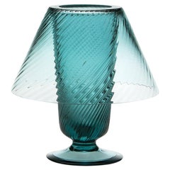 Lume, Candleholder Handcrafted Muranese Glass, Acquamarine Twisted MUN by VG