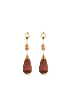 Lume Earrings in Silk, Zircons & Vermeil Gold 24k by Katerina Makriyianni