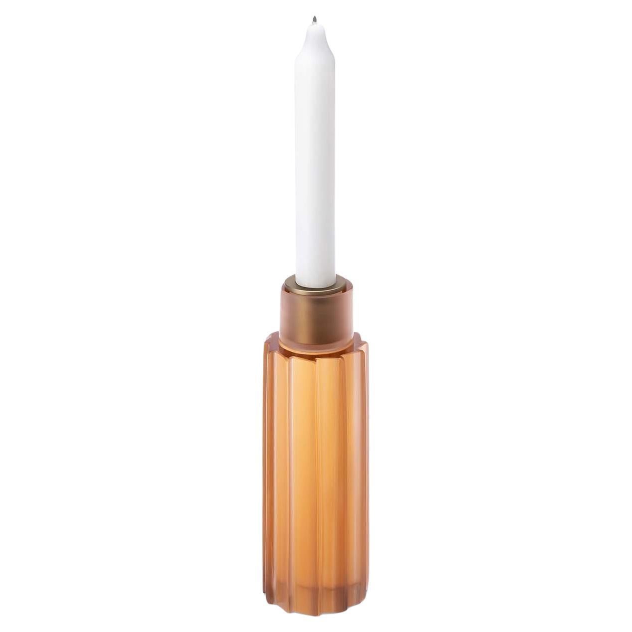 Lume Plissé Candlestick Rose and Iris by Federico Peri For Sale