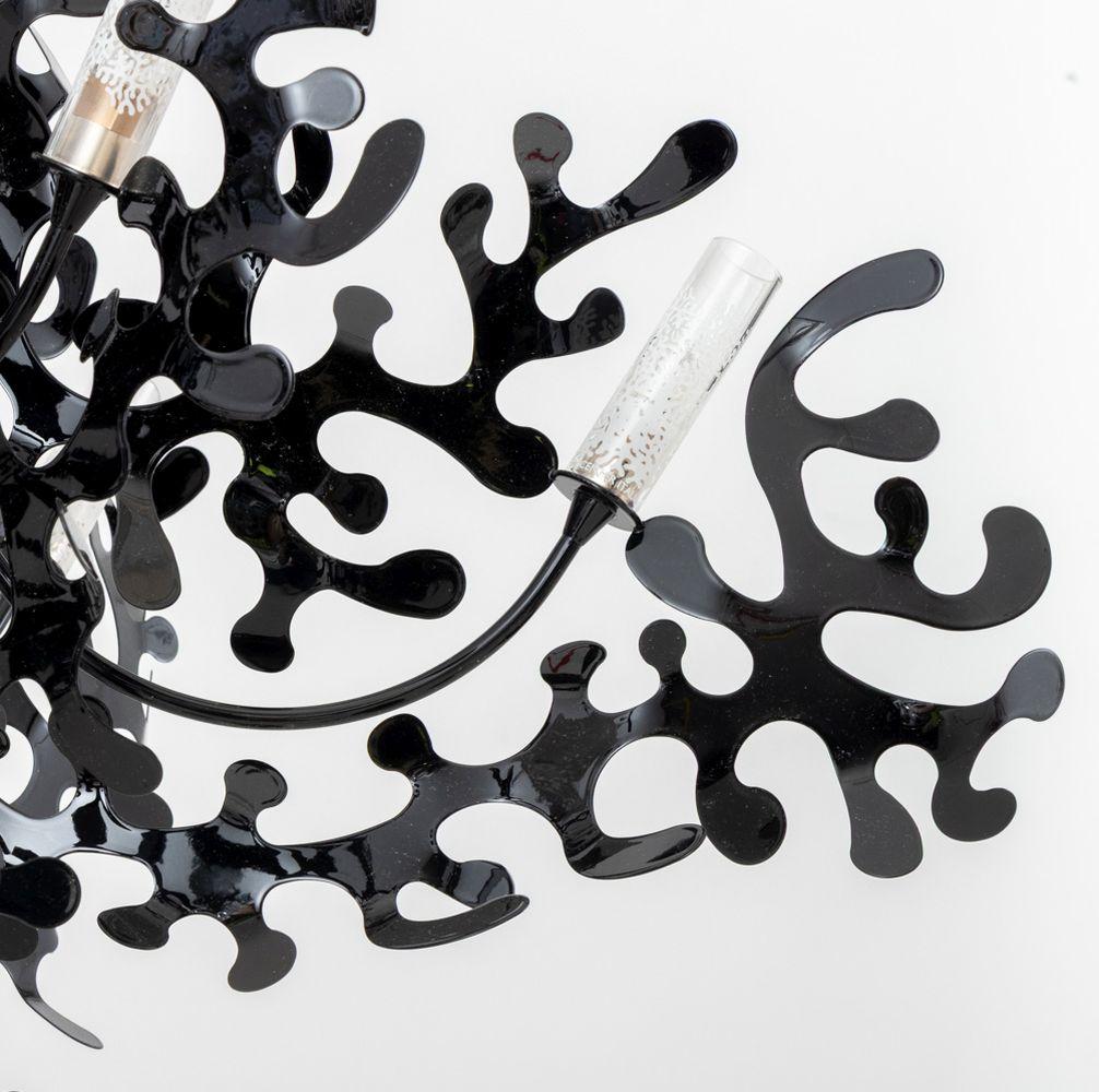 Enameled Lumen Center Italia Black Pendant Lamp For Sale