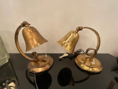 LUMEN - coppia di lampade da tavolo in ottone - ITALIA 1940