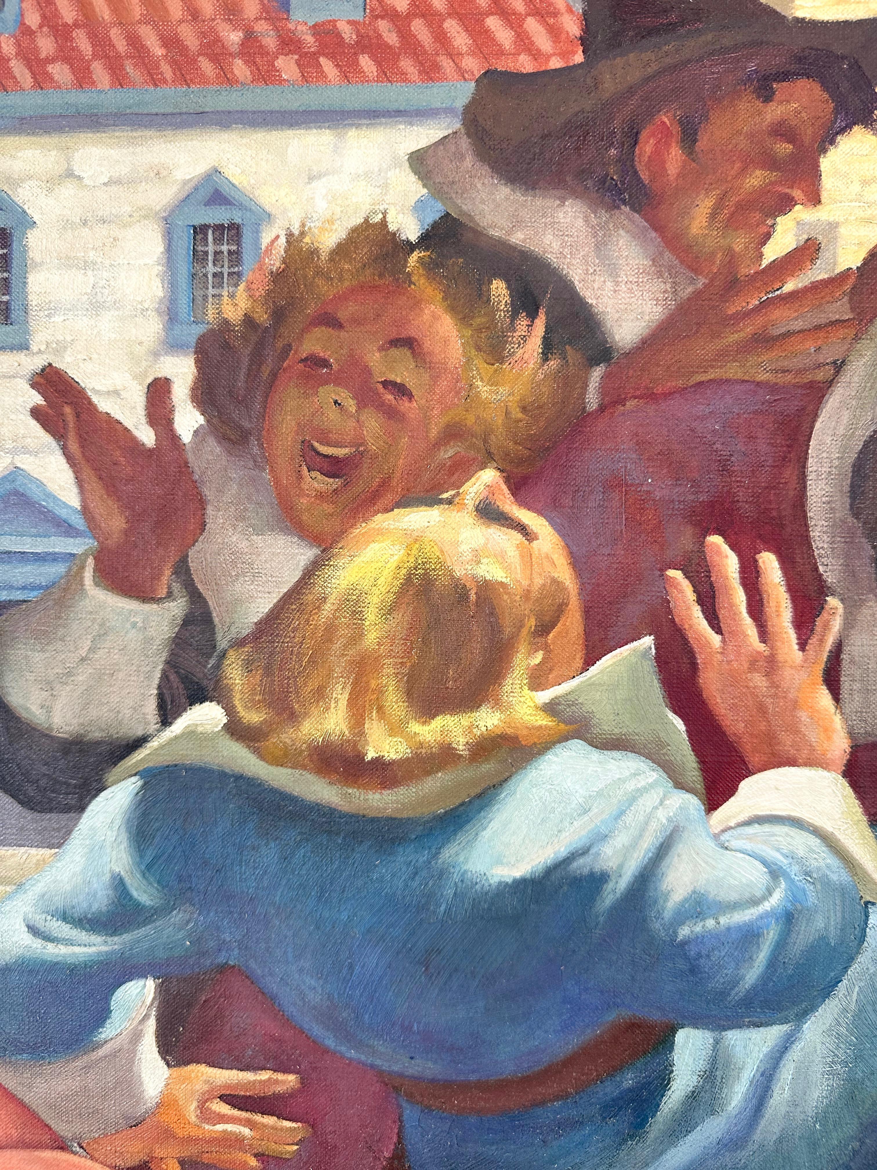 Lumen Martin Winter, “Burgomeester’s Joke”, Large Oil Painting, Early 1950s For Sale 2