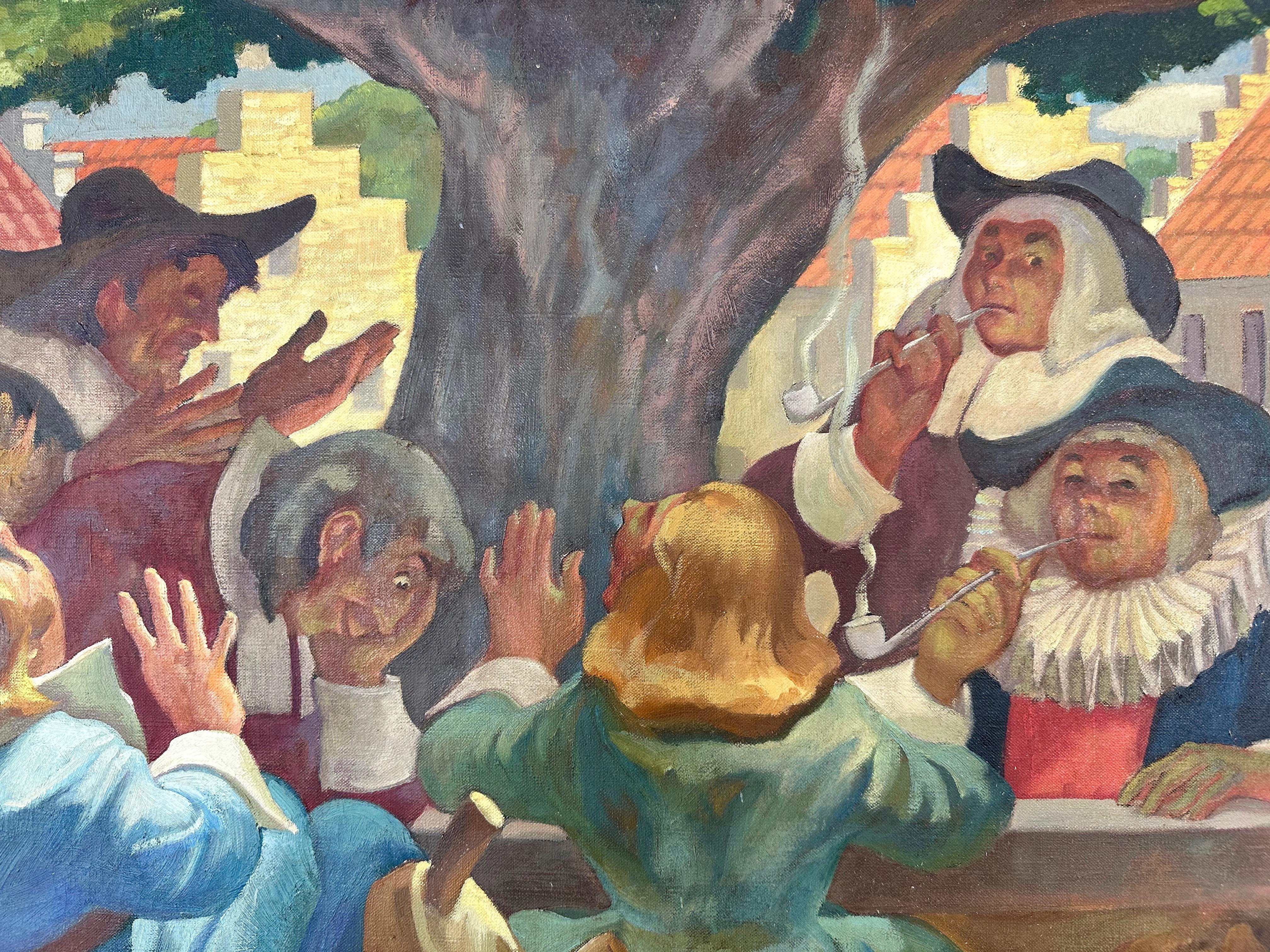 Lumen Martin Winter, “Burgomeester’s Joke”, Large Oil Painting, Early 1950s For Sale 3