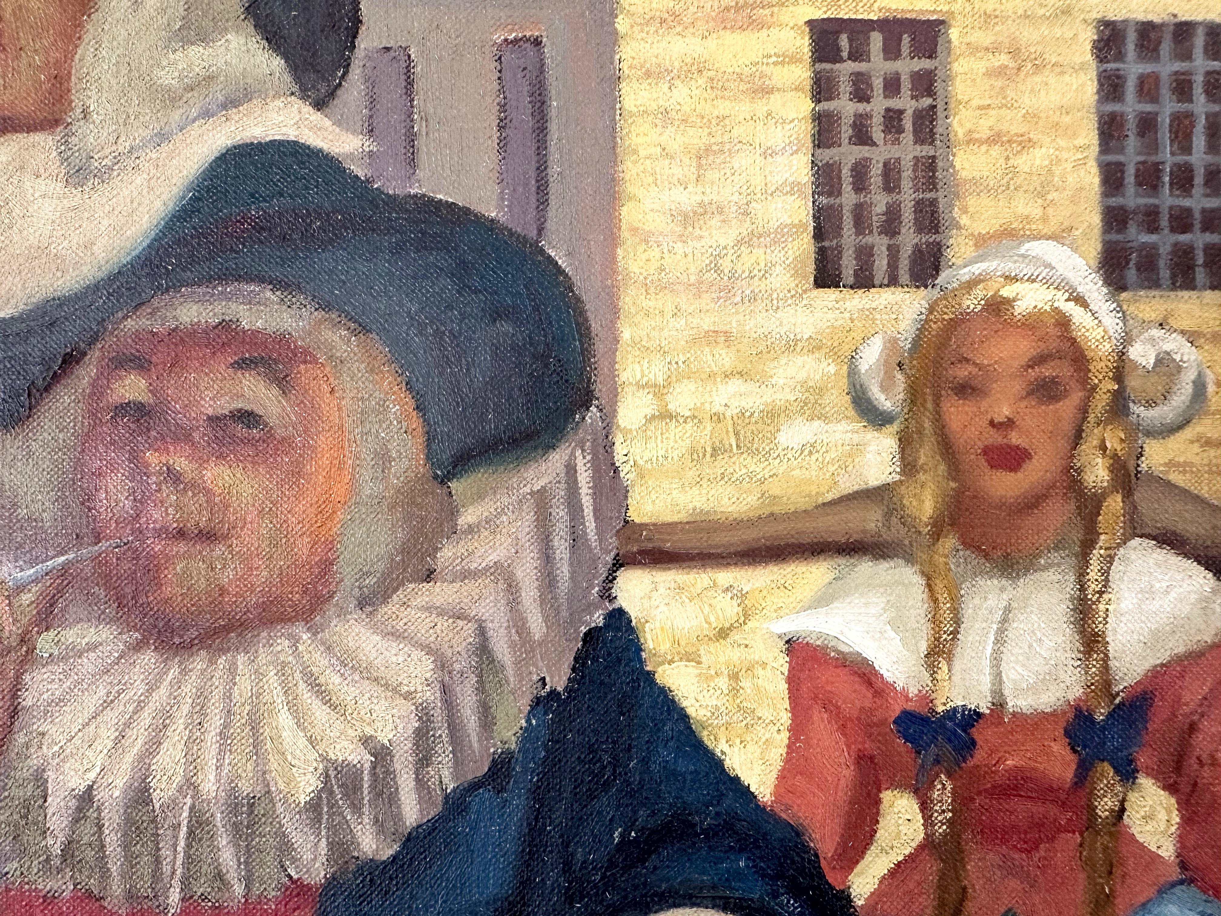 Lumen Martin Winter, “Burgomeester’s Joke”, Large Oil Painting, Early 1950s For Sale 4