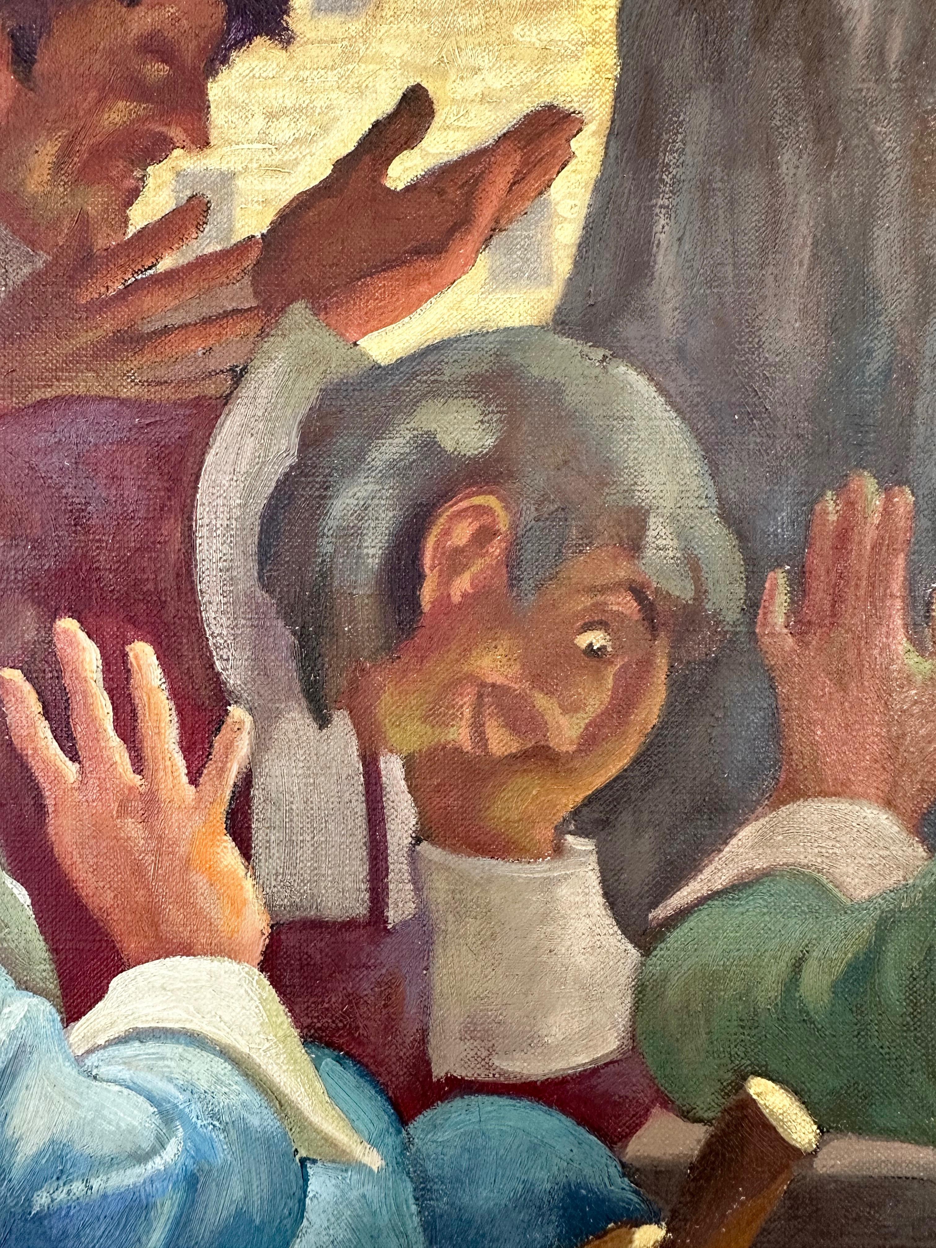 Lumen Martin Winter, “Burgomeester’s Joke”, Large Oil Painting, Early 1950s For Sale 5