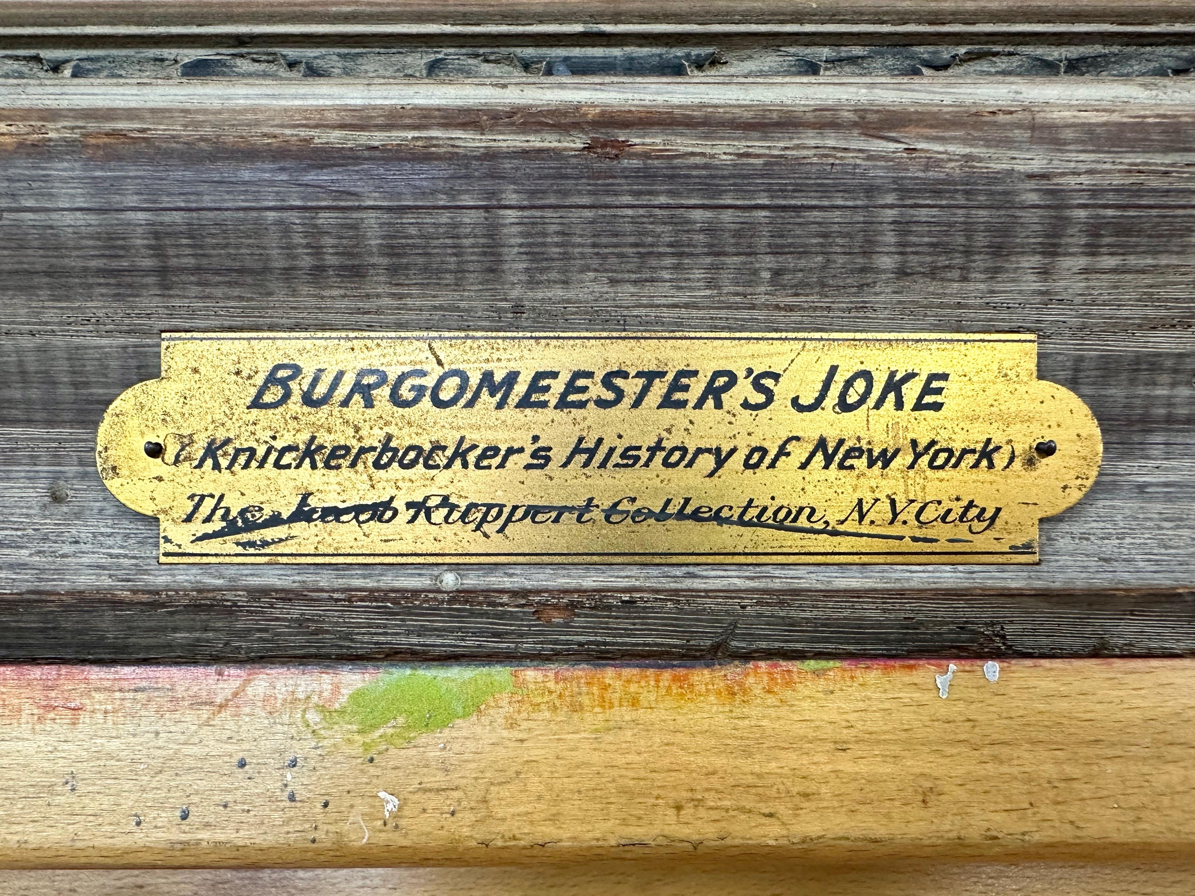 Brass Lumen Martin Winter, “Burgomeester’s Joke”, Large Oil Painting, Early 1950s For Sale