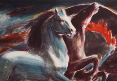 Eclypse, lithographie équestre de Lumen Martin Winter