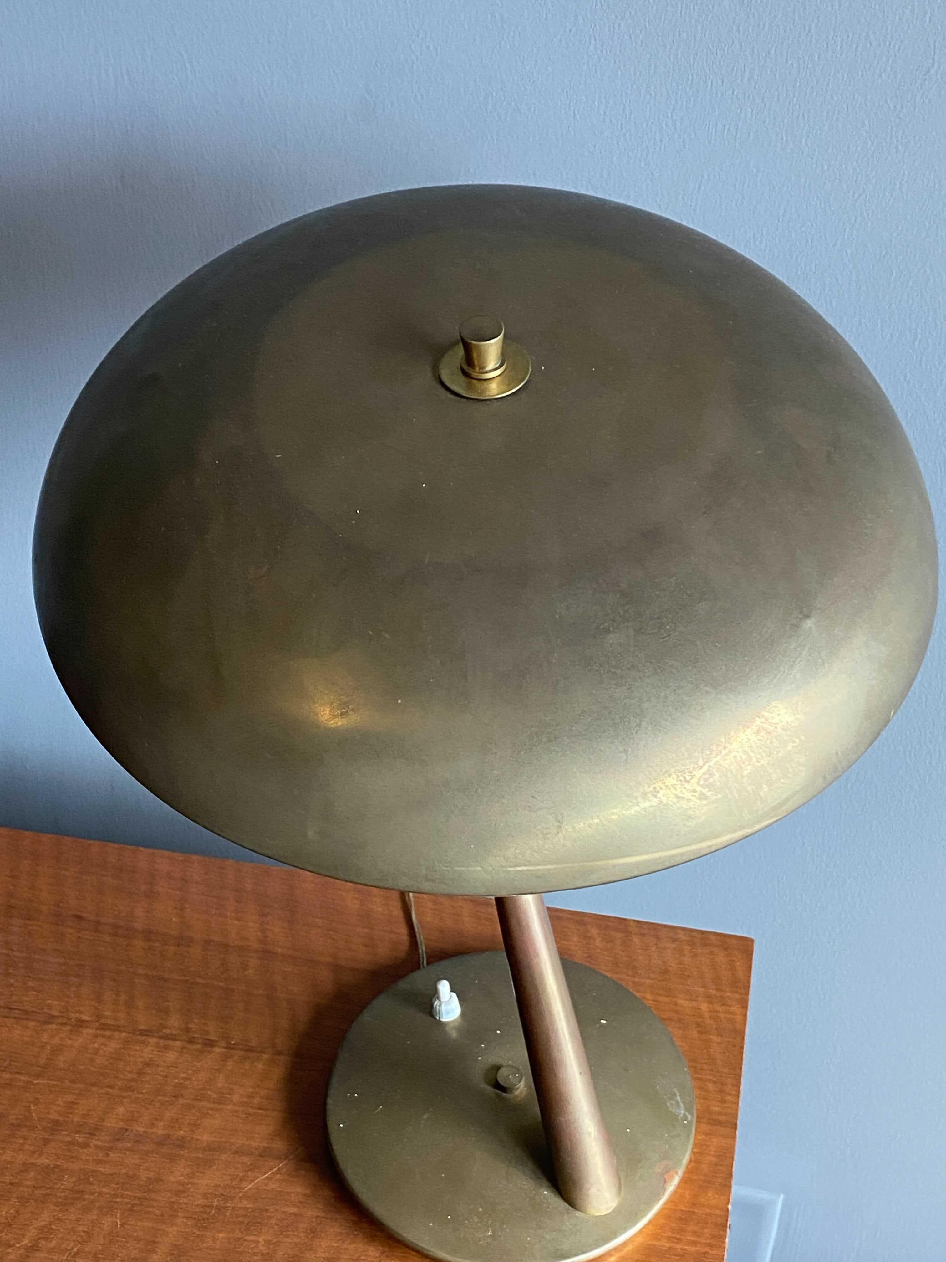 Italian Lumen Milano, Adjustable Table Lamp, Brass, Italy, 1950s