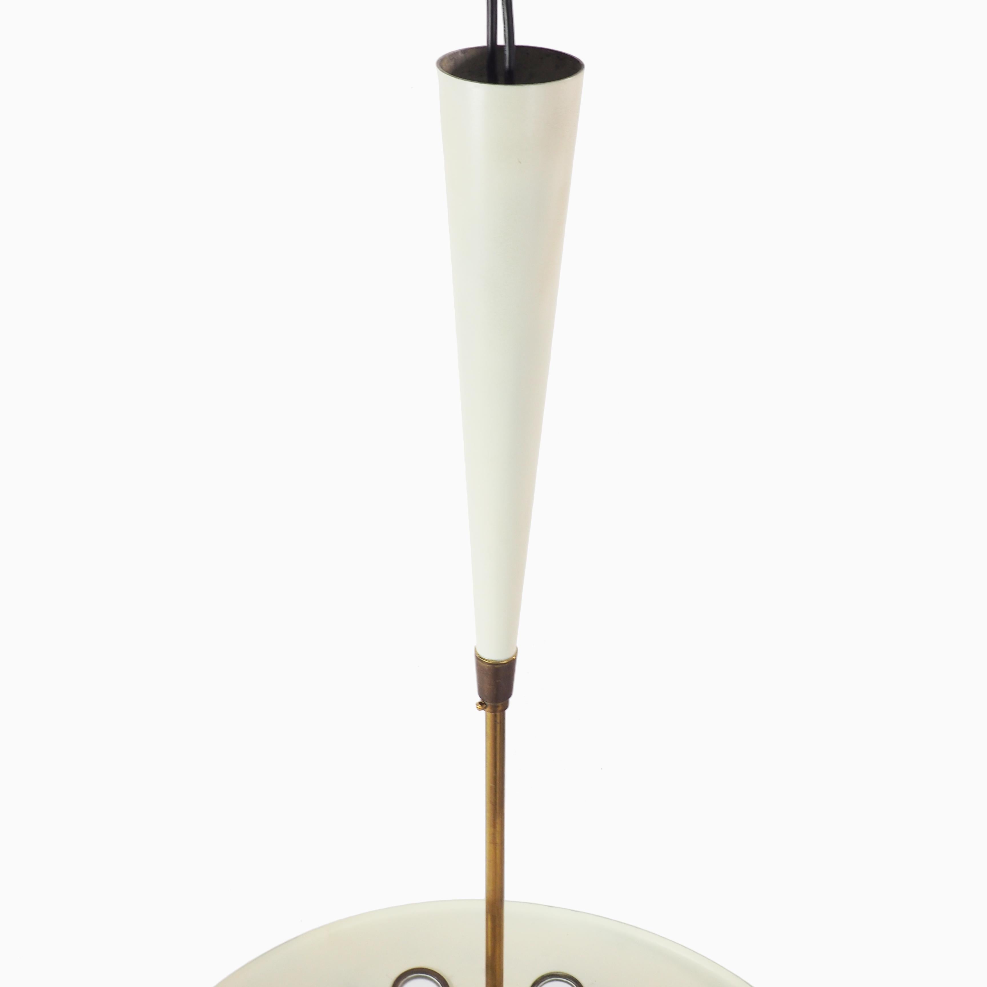 Lacquered Lumen Milano Midcentury Italian Pendant Lamp For Sale