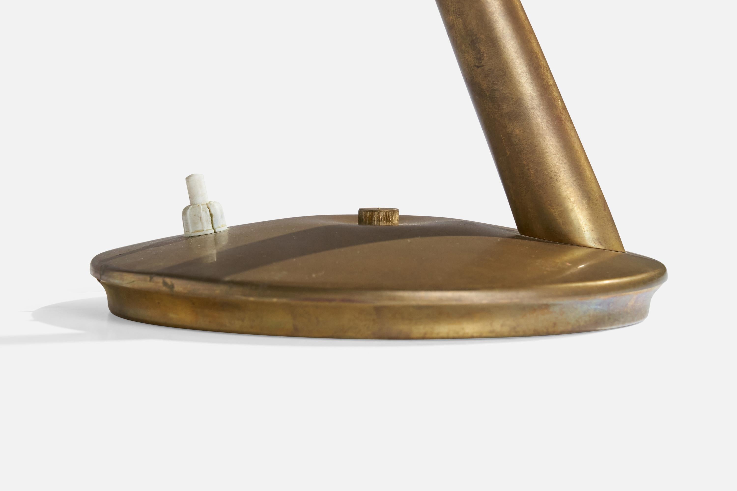 Lumen Milano, Table Lamp, Brass, Italy, 1950s 4