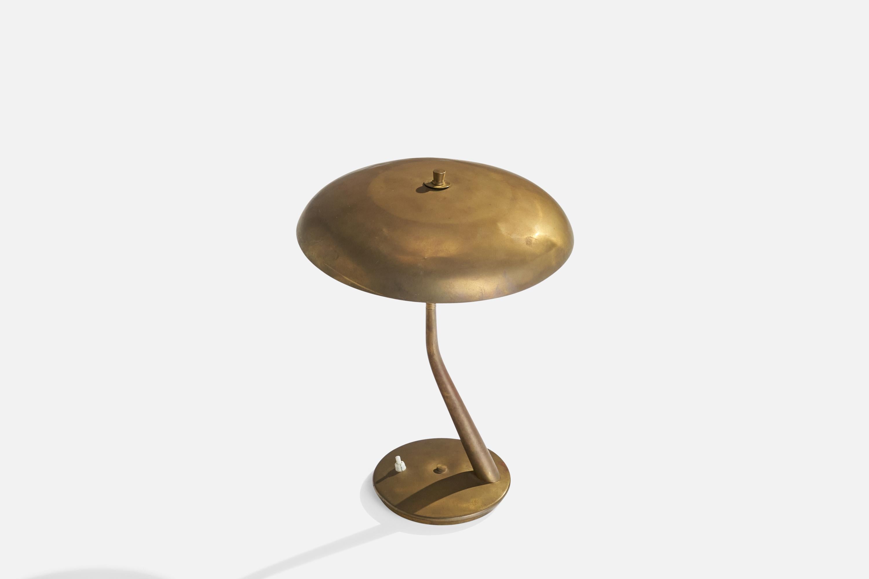Mid-Century Modern Lumen Milano, Table Lamp, Brass, Italy, 1950s
