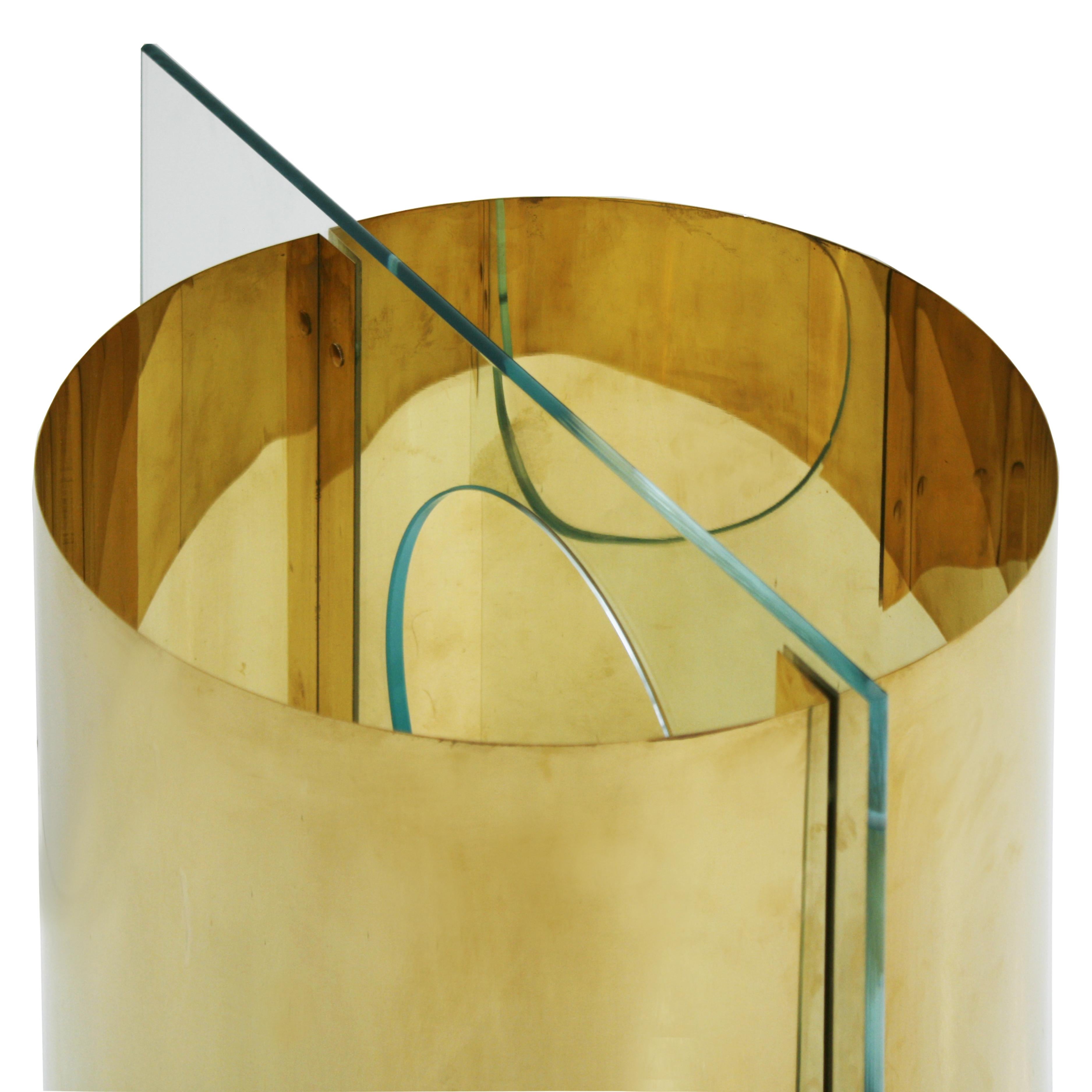 Mid-20th Century Lumenform Mid-Century Modern Glass and Brass Italian Table Lamp