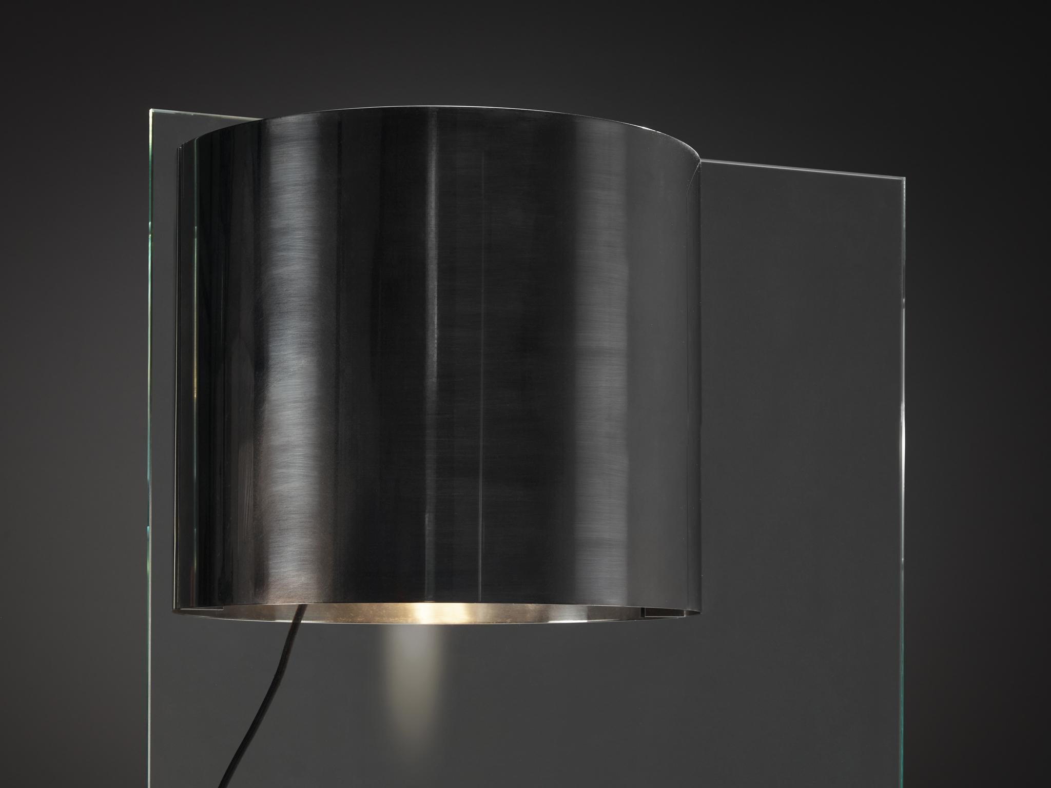 Lumenform Table Lamp in Glass and Chrome 1970s For Sale 1