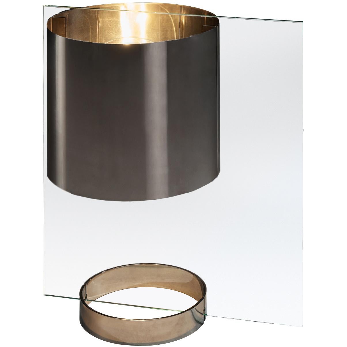 Lumenform Table Lamp in Glass and Chrome 1970s