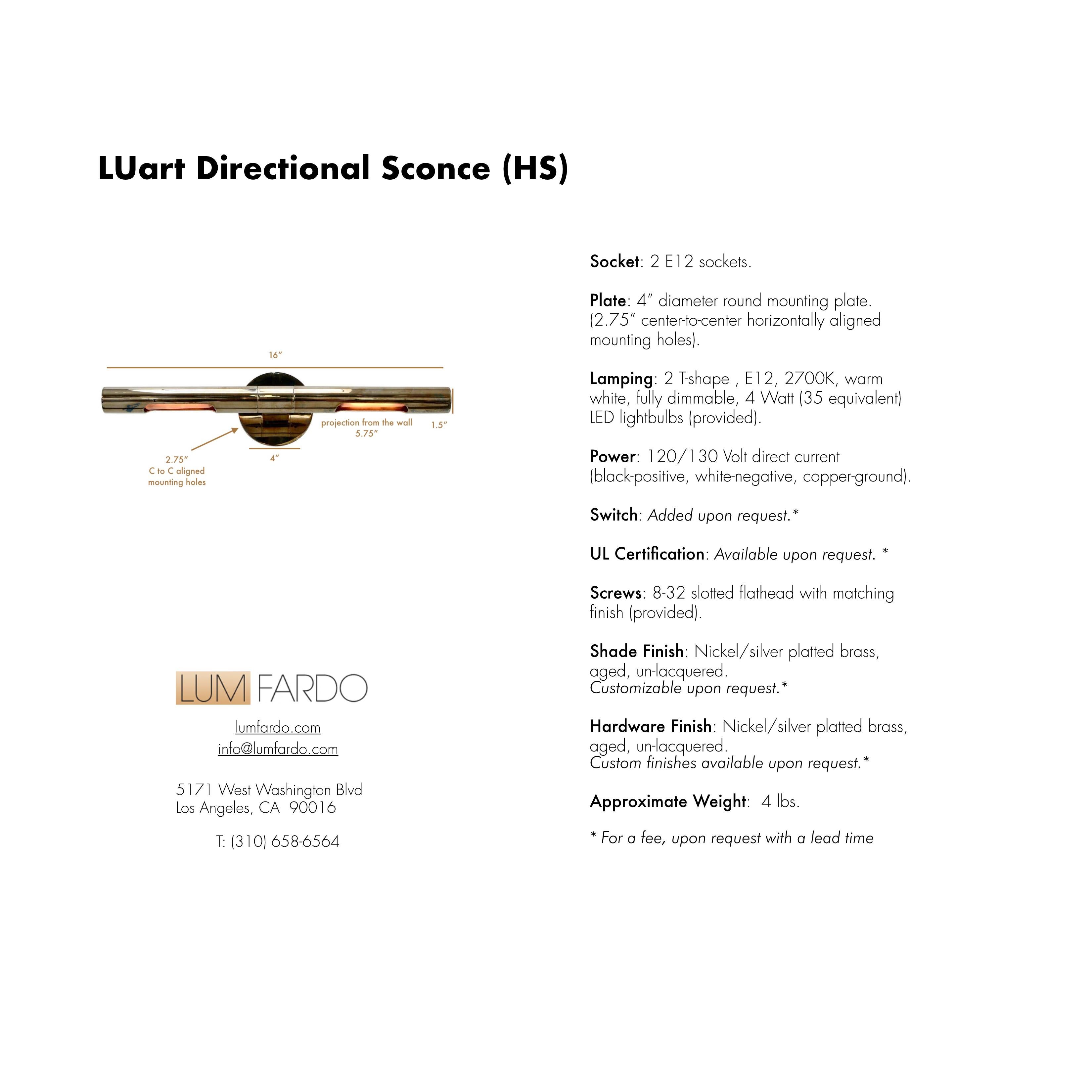 LUart Directional Sconce PB by Lumfardo Luminaires For Sale 3