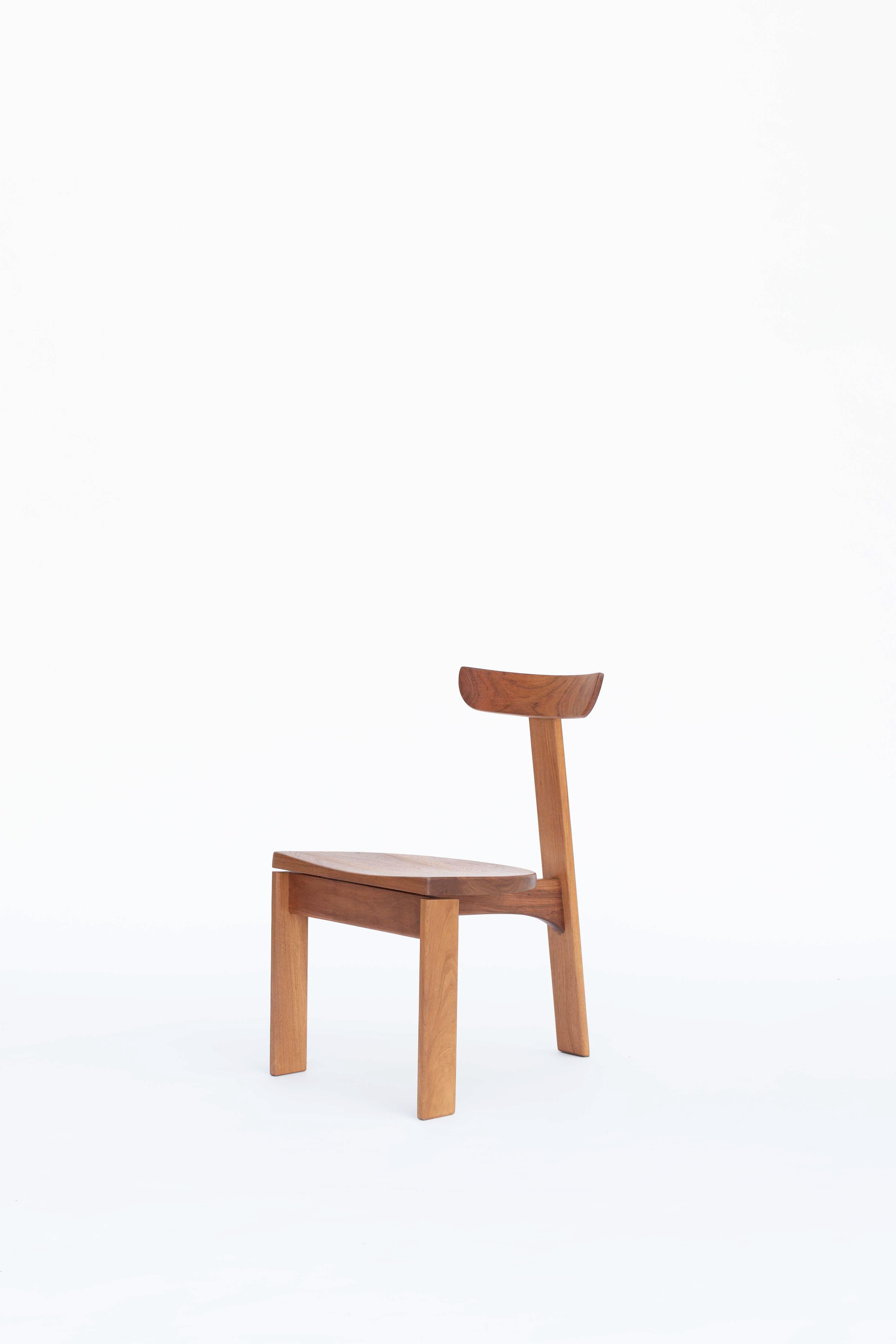 Mexican Contemporary Dining Chair in Natural Solid Wood by Ania Wolowska For Sale