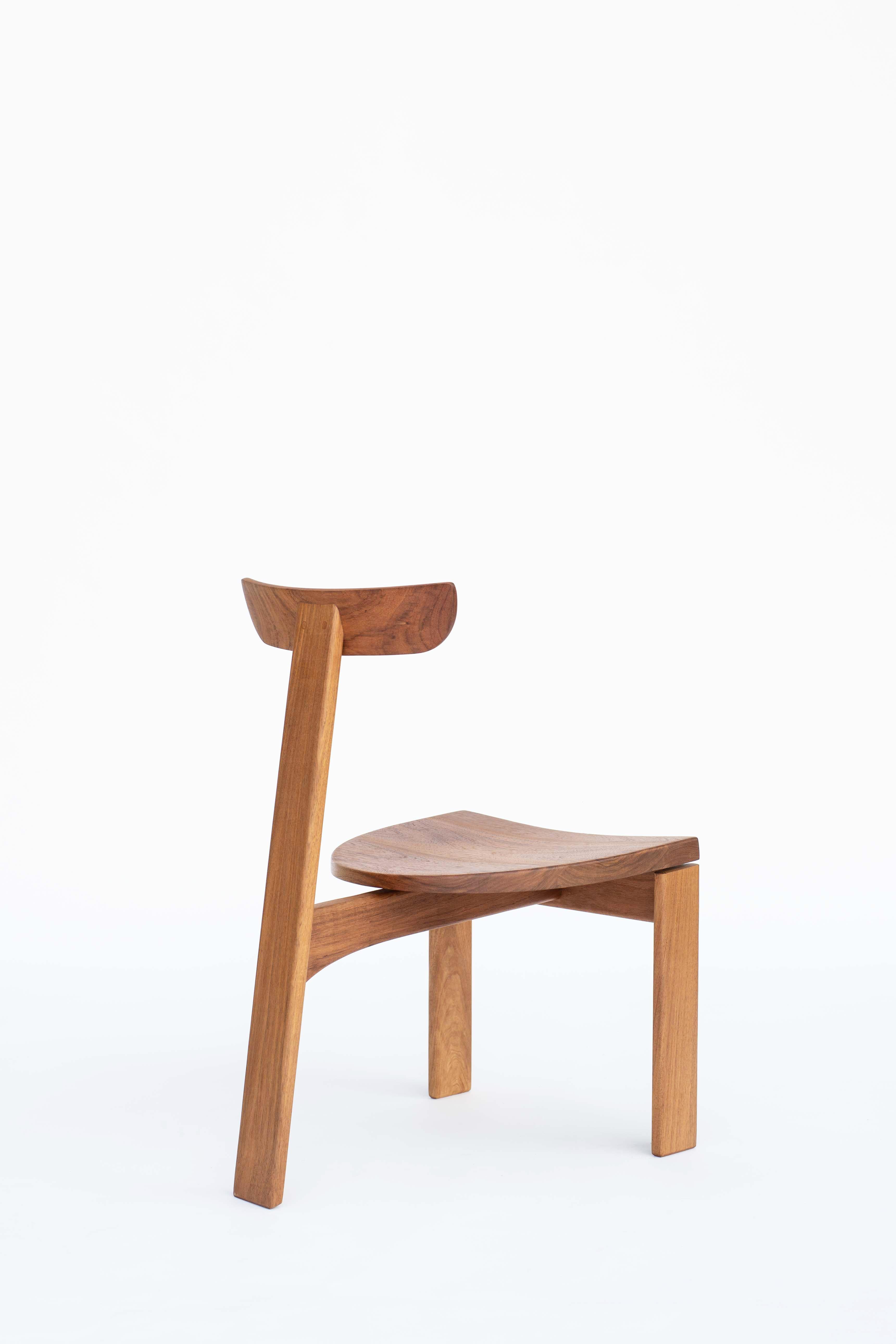 Hardwood Contemporary Dining Chair in Natural Solid Wood by Ania Wolowska For Sale