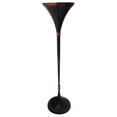 Vintage Lumi Floor Lamp “Illuminator” Copper-Plated Brass Rame, 1930, Italy