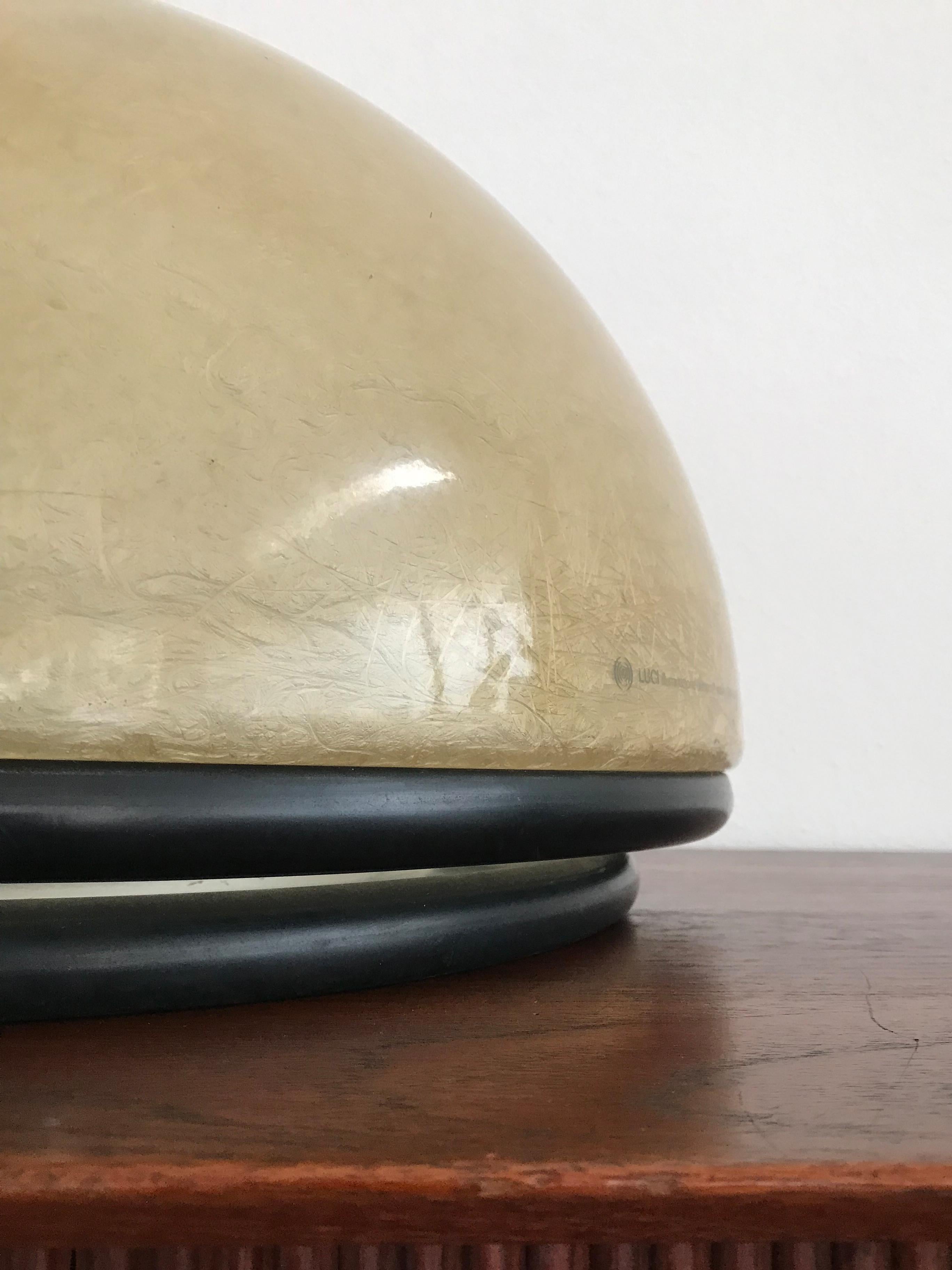 Metal Lumi for Luci Editore Midcentury Italian Fiberglass Table Lamp, 1960s