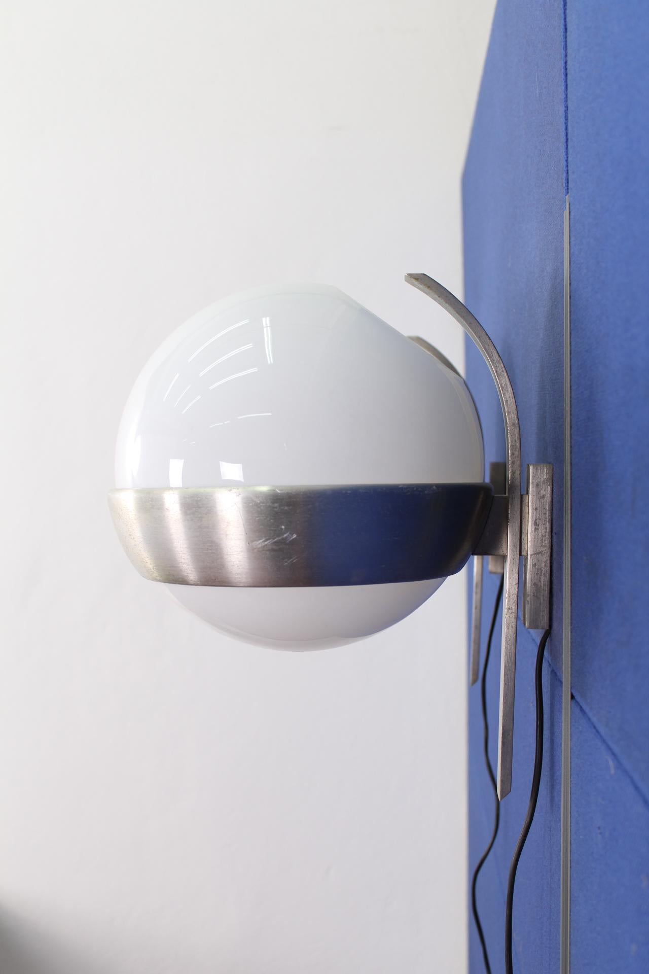 20th Century Design Lumi Milano  Aluminium Glass Wall Lamps, Set of 2 11