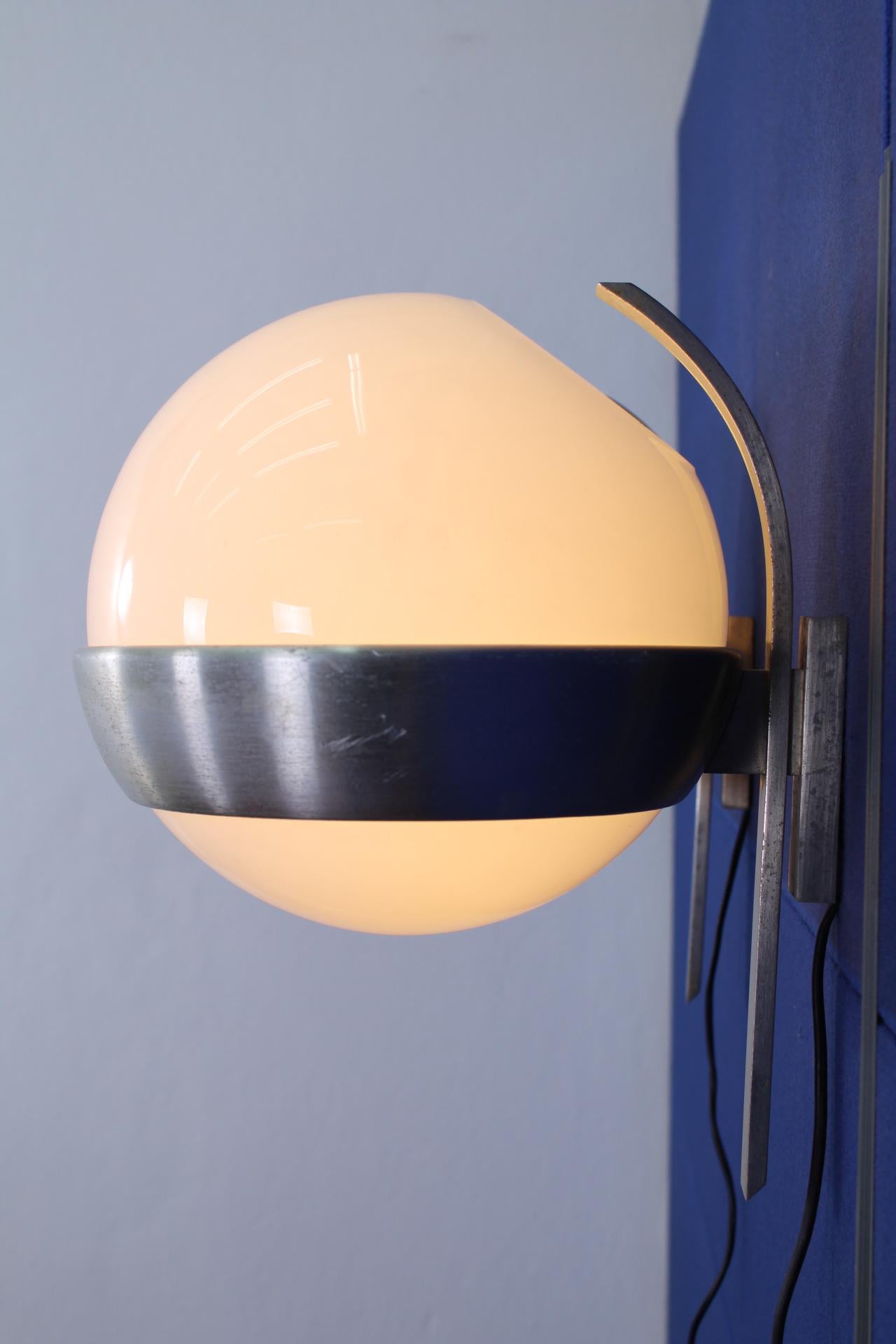 20th Century Design Lumi Milano  Aluminium Glass Wall Lamps, Set of 2 2