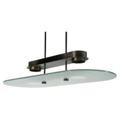 Lumi Milano Mid-Century Chandelier in Brass and Glass – Italy, 1970s