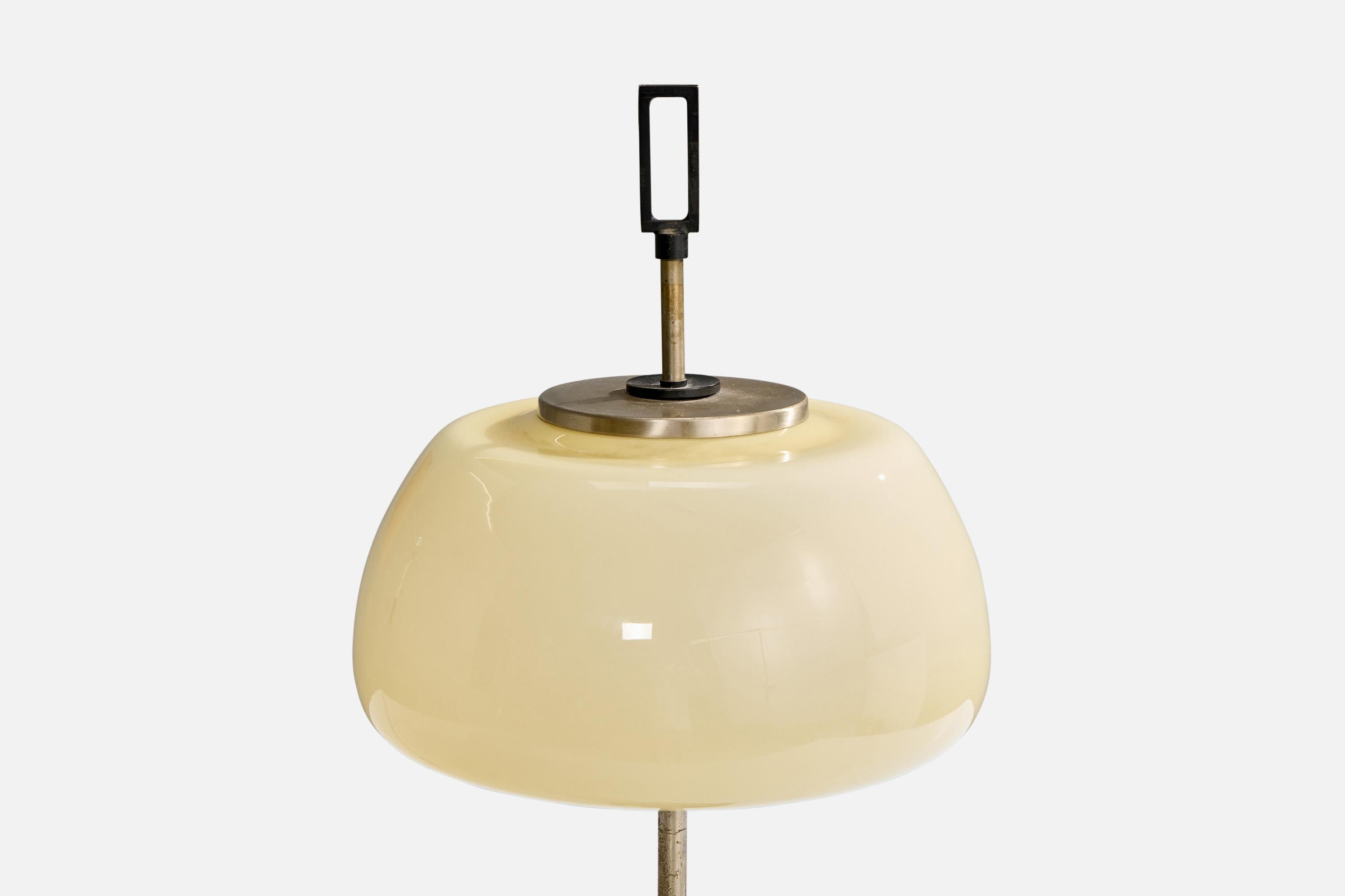 italien Lampe de Table Lumi Milano, Métal, Verre, Italie, Années 1960 en vente