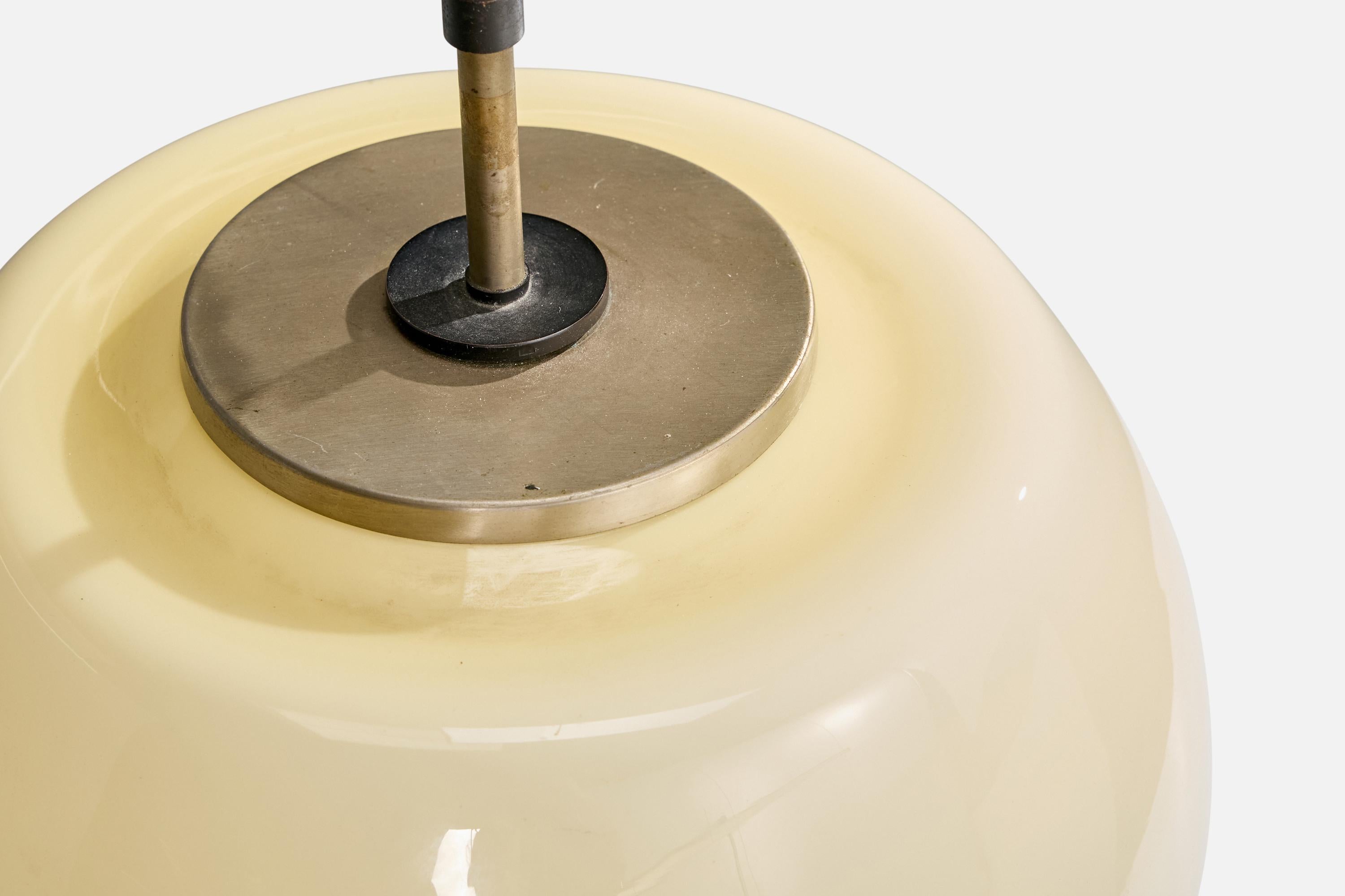 Milieu du XXe siècle Lampe de Table Lumi Milano, Métal, Verre, Italie, Années 1960 en vente