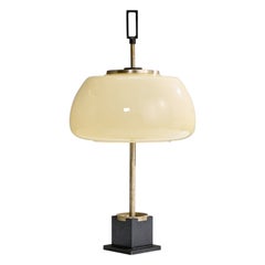 Lampe de Table Lumi Milano, Métal, Verre, Italie, Années 1960
