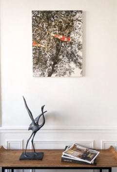 Arrêt du temps III, Les carpes by Lumi Mizutani - Ink and pigment painting, fish