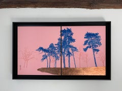 Pinos azules - Porteros de día por Lumi Mizutani - Pintura de paisaje de estilo japonés