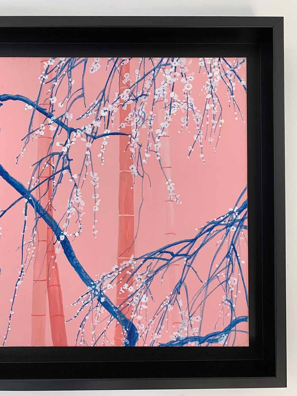 Al chiaro di luna II di Lumi Mizutani - Quadro in stile giapponese, trittico, rosa in vendita 4