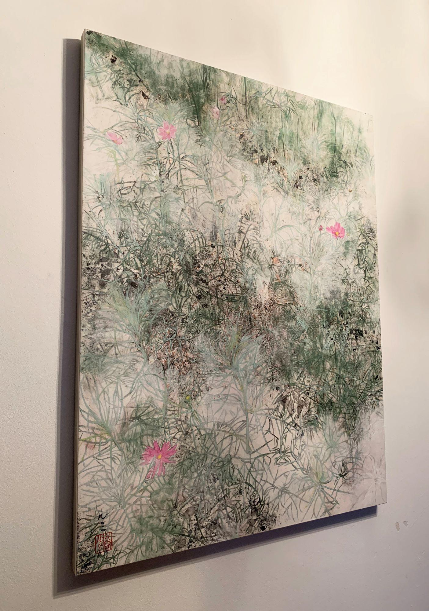 Kosmos II von Lumi Mizutani - Landschaftsmalerei im japanischen Stil, Blumen, Natur im Angebot 3