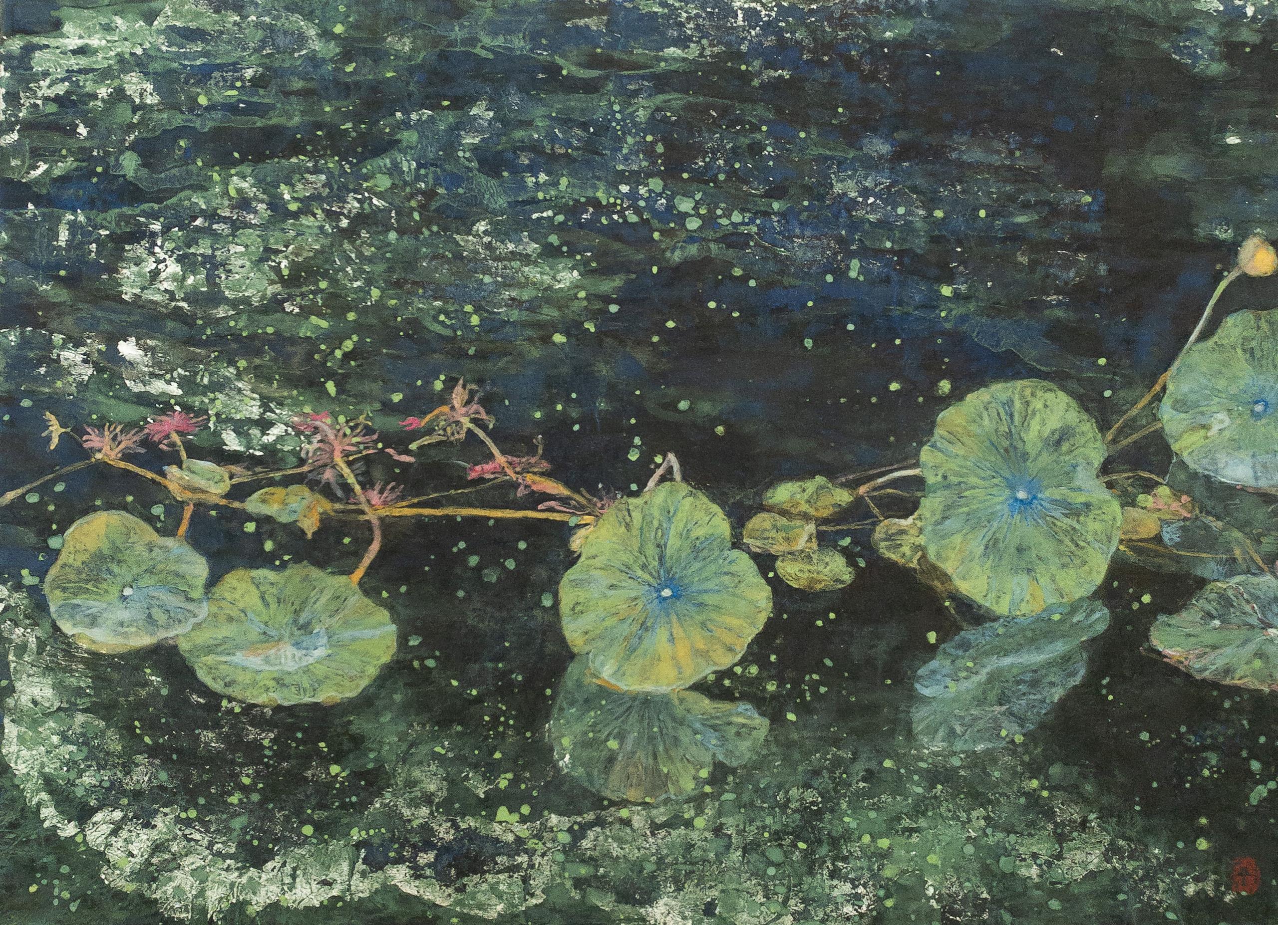 End of Summer I (2022) est une peinture de l'artiste contemporaine franco-japonaise Lumi Mizutani. 
Pigments et feuilles d'argent sur papier japonais monté sur panneau de bois, 24,2 x 33,3 cm. Vendu sans cadre.
Dans cette série de peintures