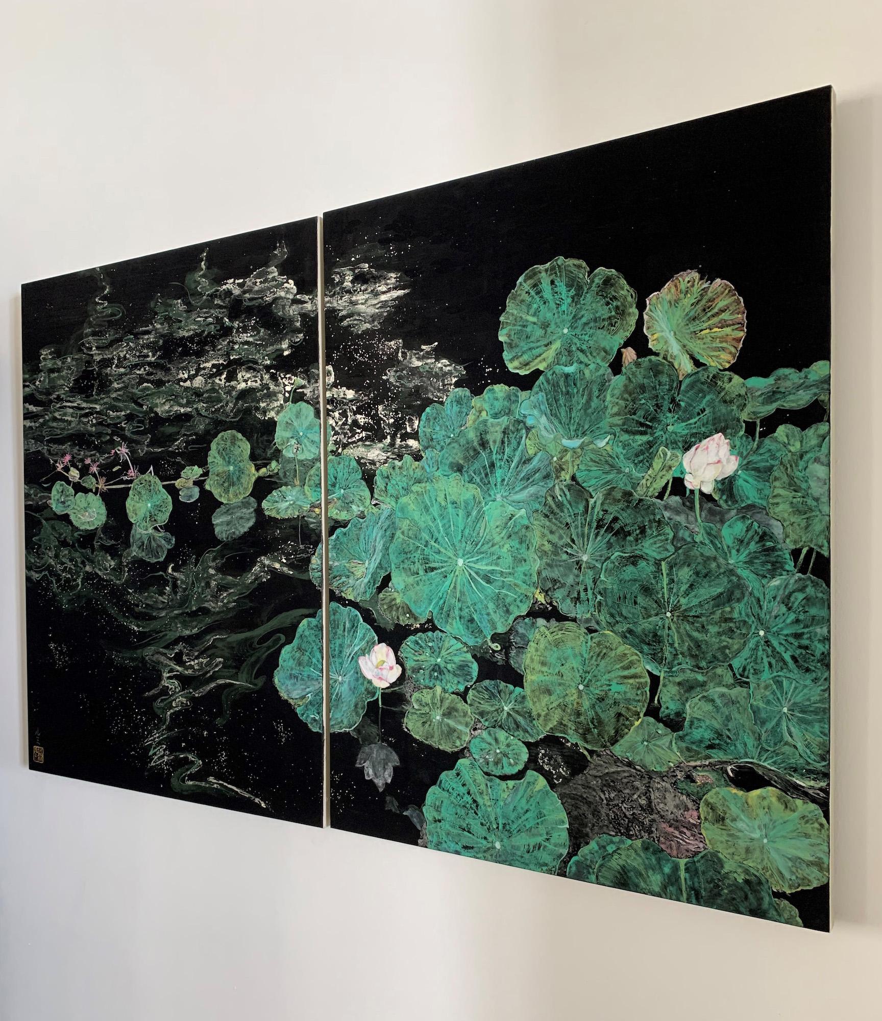 Ende des Sommers III von Lumi Mizutani - Japanische Landschaftsmalerei, Natur, Blume im Angebot 5
