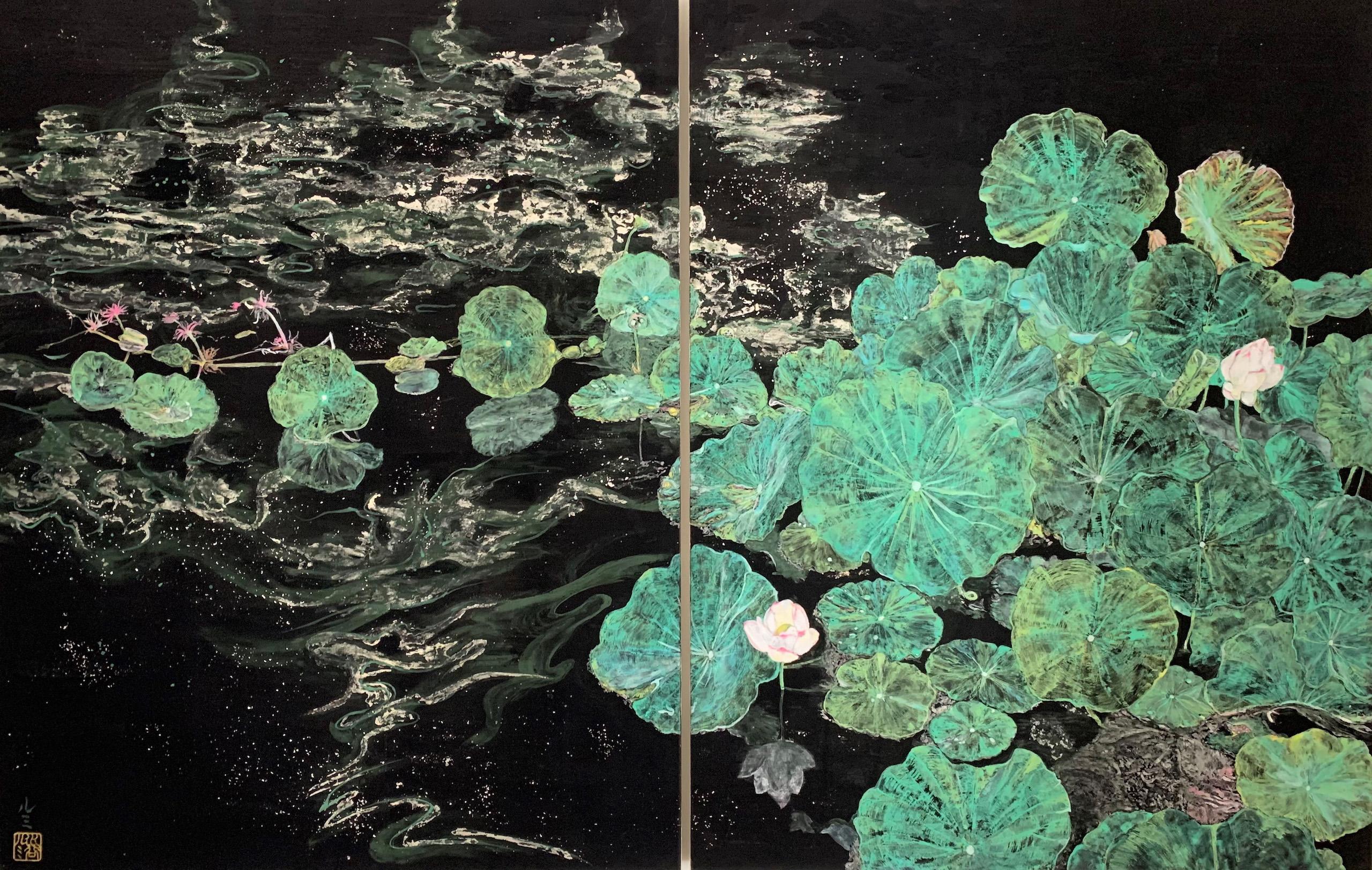 End of summer III by Lumi Mizutani - Japanese landscape painting, nature, flower
