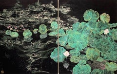 End of summer III by Lumi Mizutani - Japanese landscape painting, nature, flower