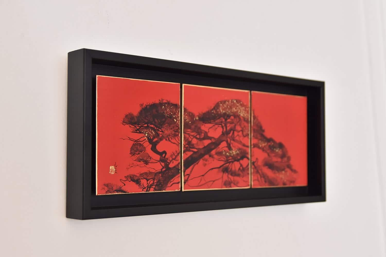 Instalación de 5 cuadros de paisajes de Lumi Mizutani - rojo, naturaleza, Japón en venta 9