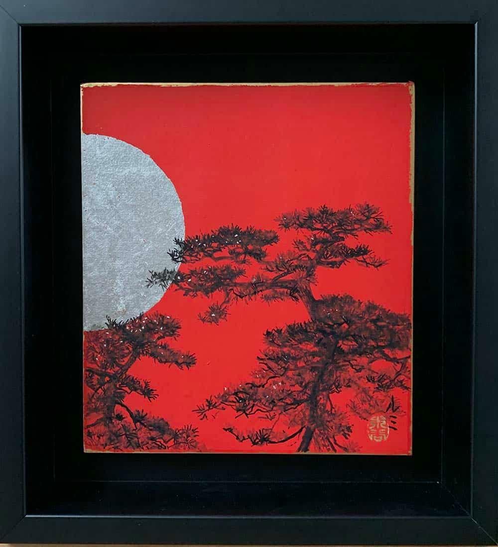 Instalación de 5 cuadros de paisajes de Lumi Mizutani - rojo, naturaleza, Japón en venta 5